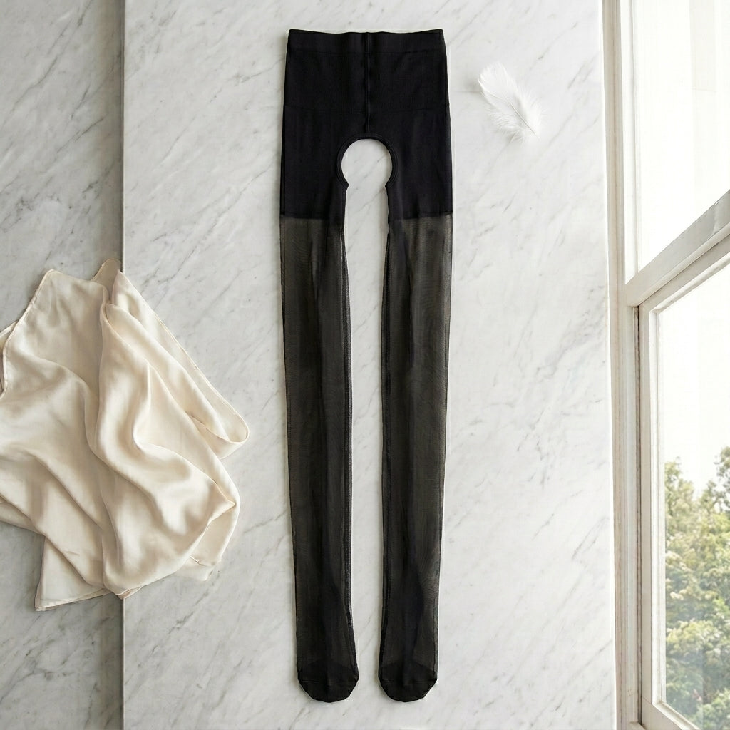 SheerGoddess™ Crotchless Sheer Pantyhose | Open Gusset Tights